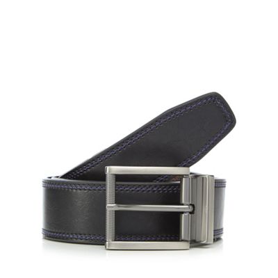 Jeff Banks Designer black reversible triple stitched leather belt